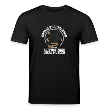 Crows Before Bros Unterstütze Deine Lokale Schar - Stanley/Stella Unisex Bio-T-Shirt CREATOR  - Schwarz - Vorne - Alina (178cm) & Michal (187cm)