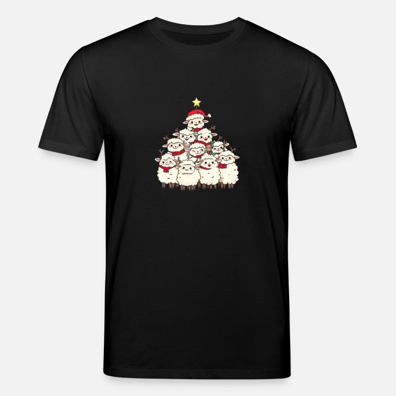 Schaf Weihnachten Christbaum - Stanley/Stella Unisex Bio-T-Shirt CREATOR  - Schwarz