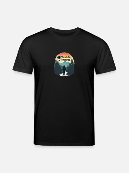 Nature Called Hiker Landscape - Stanley/Stella CREATOR Unisex Organic T-Shirt - black