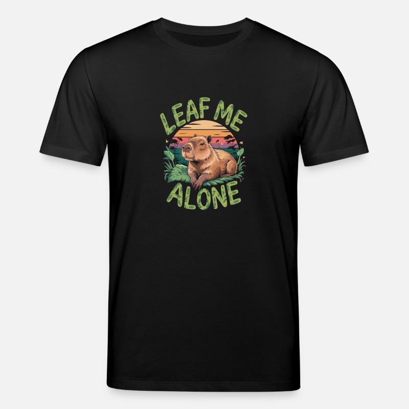 Capybara Leaf me alone - Stanley/Stella Unisex Bio-T-Shirt CREATOR  - Schwarz