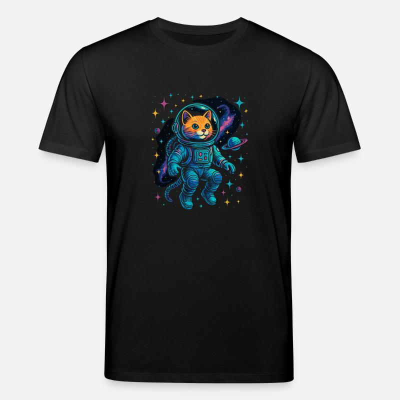 Chat de l’espace - Chat astronaute - T-shirt bio CREATOR Stanley/Stella Unisexe - noir