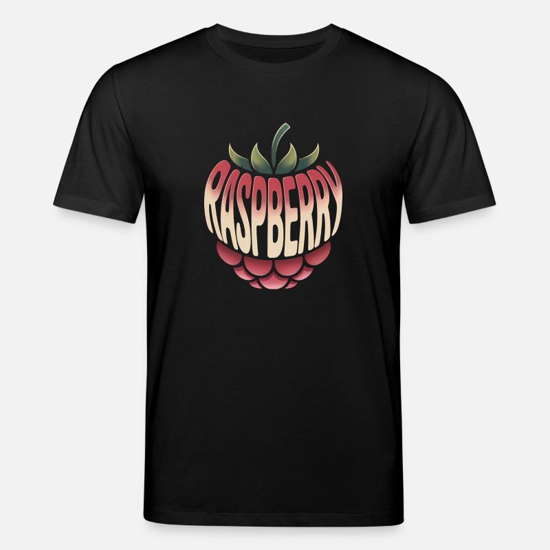 Raspberry - Cool Fruit Logo - Stanley/Stella CREATOR Unisex Organic T-Shirt - black