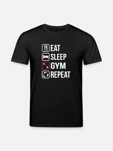 Eat Sleep Gym Repeat - Stanley/Stella CREATOR Unisex Organic T-Shirt - black