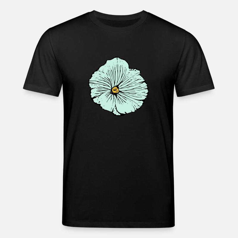 Blume hellblau blaue Blume Malve - Stanley/Stella Unisex Bio-T-Shirt CREATOR  - Schwarz