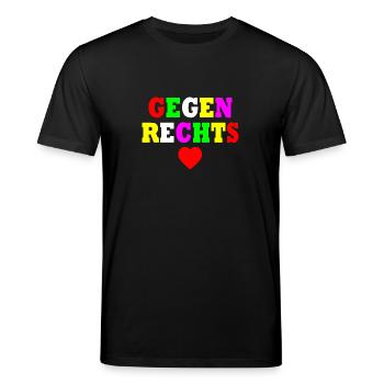 Gegen rechts - Stanley/Stella Unisex Bio-T-Shirt CREATOR  - Schwarz - Vorne - Alina (178cm) & Michal (187cm)
