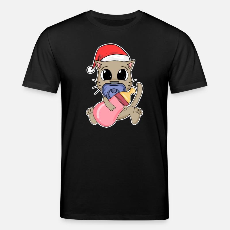 Chat Bébé Noël - T-shirt bio CREATOR Stanley/Stella Unisexe - noir