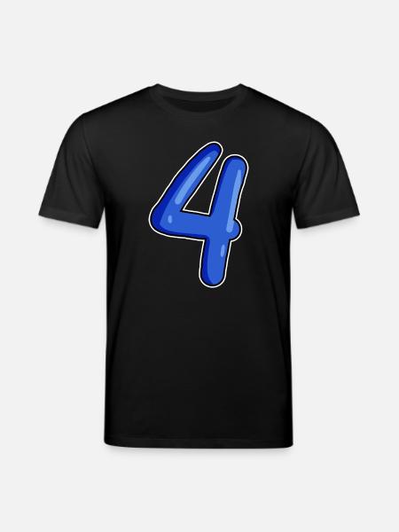 4 Number in blue - Stanley/Stella CREATOR Unisex Organic T-Shirt - black
