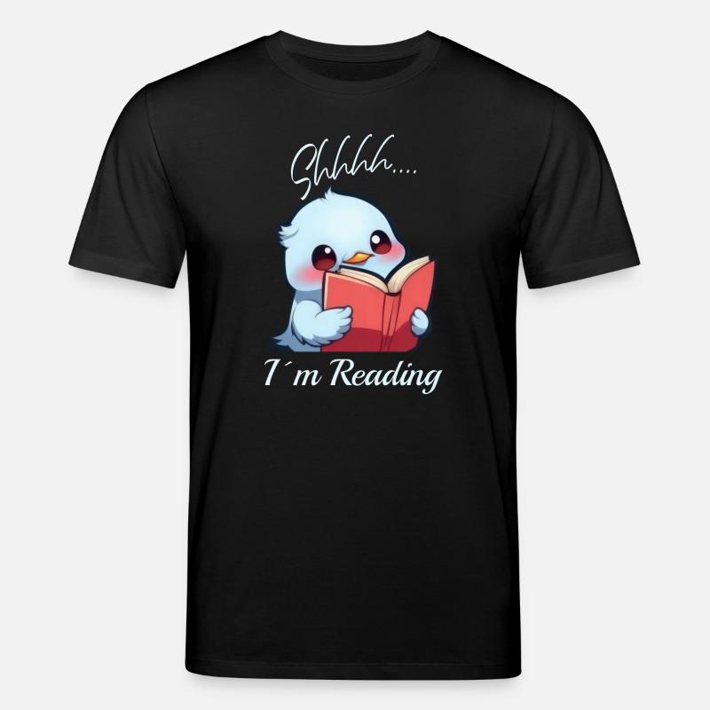 Vogel mit Buch - Stanley/Stella Unisex Bio-T-Shirt CREATOR  - Schwarz