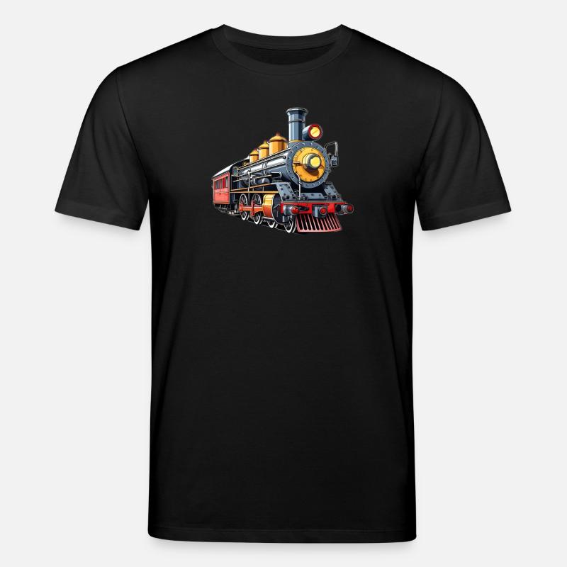 Dampfzug Cartoon Nostalgie - Stanley/Stella Unisex Bio-T-Shirt CREATOR  - Schwarz