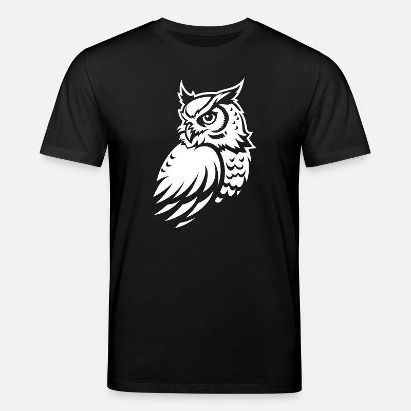Wachsame Eule – Tattoo Silhouette - Stanley/Stella Unisex Bio-T-Shirt CREATOR  - Schwarz