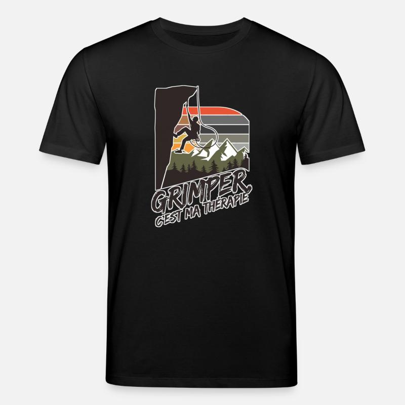 Escaladeur grimper c'est maTherapie - T-shirt bio CREATOR Stanley/Stella Unisexe - noir