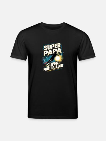 Super Papa Footballeur - T-shirt bio CREATOR Stanley/Stella Unisexe - noir