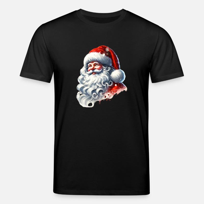 Weihnachtsmann mit strahlendem Lächeln - Stanley/Stella Unisex Bio-T-Shirt CREATOR - Schwarz