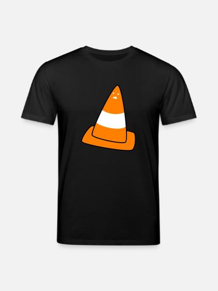 traffic cone with face - Stanley/Stella CREATOR Unisex Organic T-Shirt - black