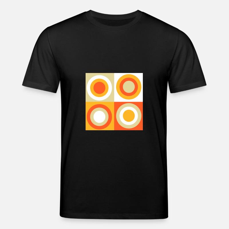 70s Pattern Circles Squiggle - Stanley/Stella CREATOR Unisex Organic T-Shirt - black