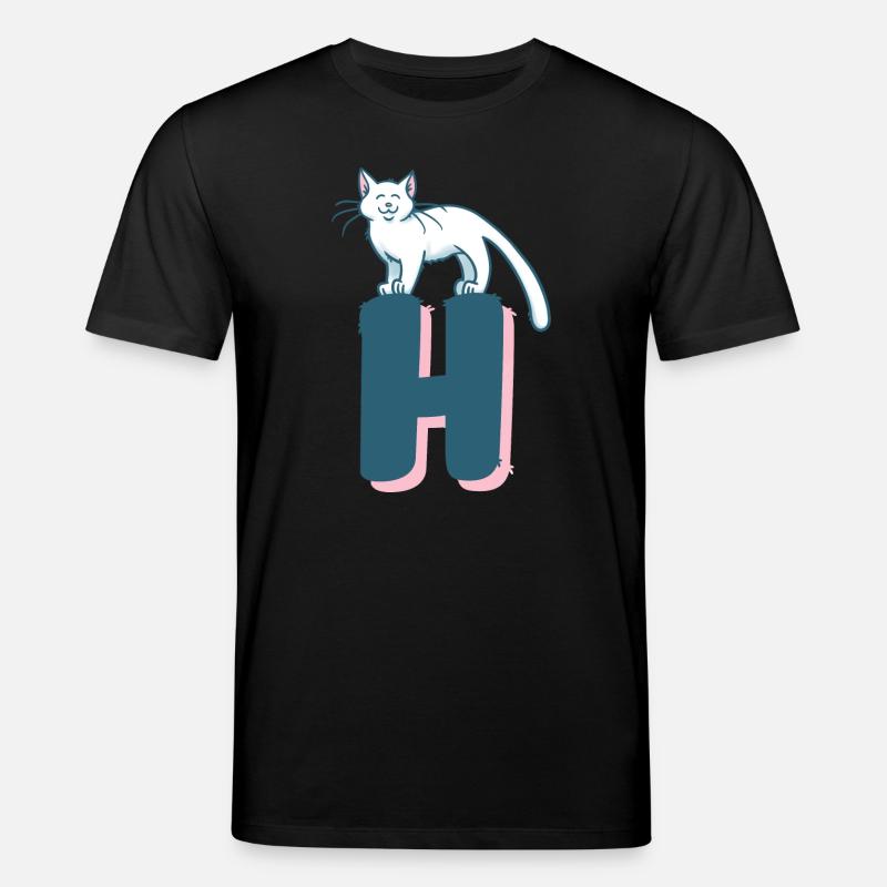 Katze Buchstabe H - Stanley/Stella Unisex Bio-T-Shirt CREATOR  - Schwarz