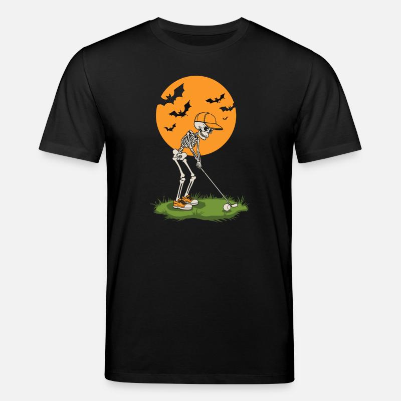 Skeleton Golf bei Mondschein - Stanley/Stella Unisex Bio-T-Shirt CREATOR  - Schwarz