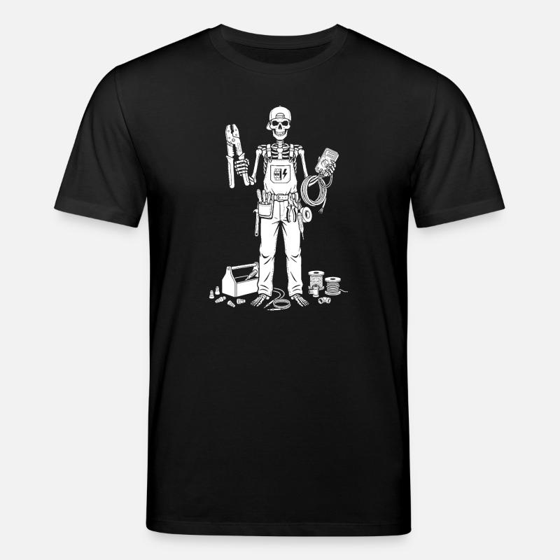 Skelett-Elektriker mit Toolkit - Stanley/Stella Unisex Bio-T-Shirt CREATOR  - Schwarz
