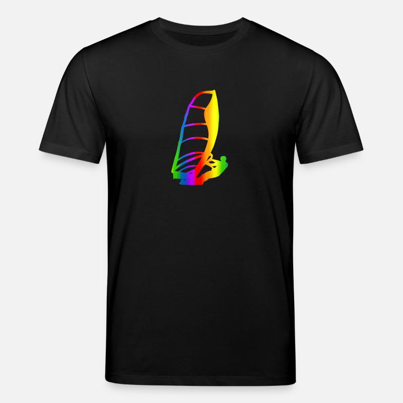Bunter Windsurfen Regenbogen - Stanley/Stella Unisex Bio-T-Shirt CREATOR  - Schwarz