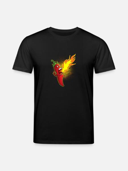 Chili spits fire - Stanley/Stella CREATOR Unisex Organic T-Shirt - black