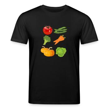 tomate tomates tomate légume vegetables7 - T-shirt bio CREATOR Stanley/Stella Unisexe - noir - Devant - Alina (178cm) & Michal (187cm)