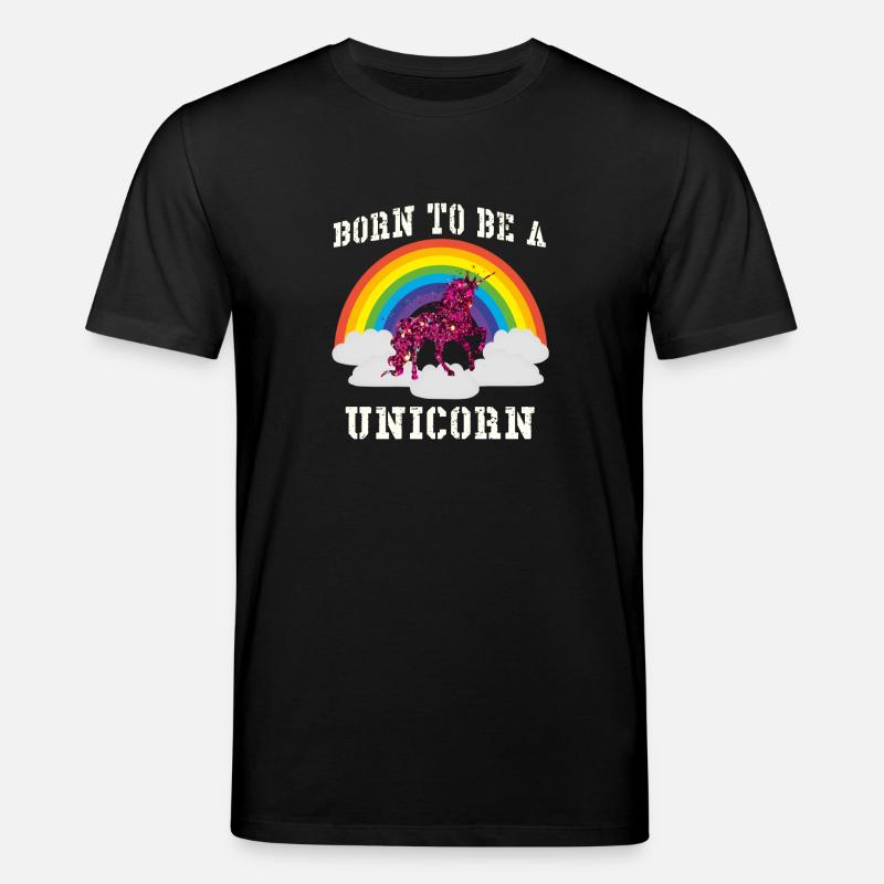 Regenbogen Einhorn - Stanley/Stella Unisex Bio-T-Shirt CREATOR  - Schwarz