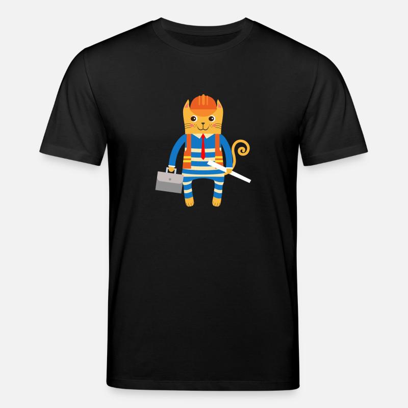 Ingenieur oder Architekt Katze - Stanley/Stella Unisex Bio-T-Shirt CREATOR  - Schwarz