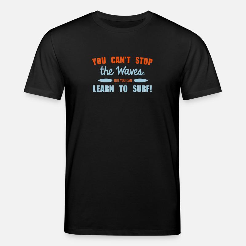 Learn to surf - Stanley/Stella Unisex Bio-T-Shirt CREATOR  - Schwarz