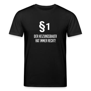 Lustiger Heizungsbauer Spruch - Stanley/Stella Unisex Bio-T-Shirt CREATOR  - Schwarz - Vorne - Alina (178cm) & Michal (187cm)