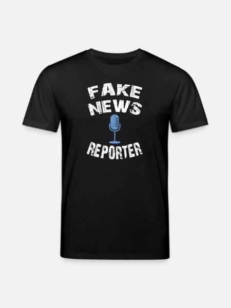 fake news reporter, fake news shirt - Stanley/Stella CREATOR Unisex Organic T-Shirt - black
