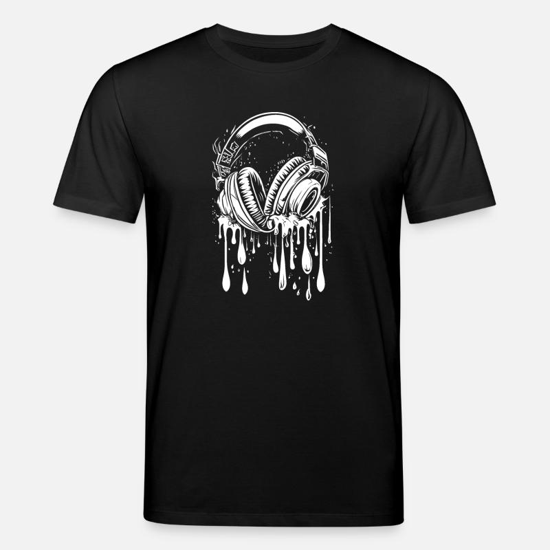 Casque d’écoute avec gouttes - T-shirt bio CREATOR Stanley/Stella Unisexe - noir