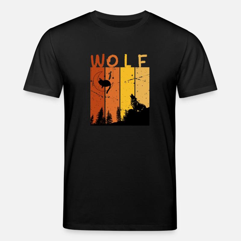 Retro-Wolf - Stanley/Stella Unisex Bio-T-Shirt CREATOR - Schwarz