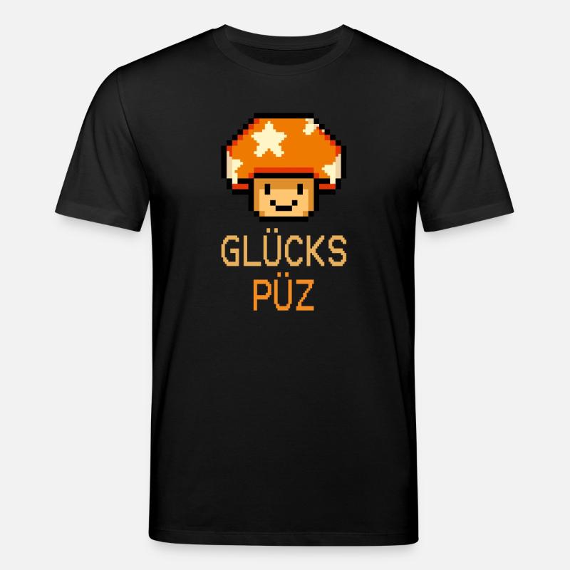 Glückspüz - Glückspilz, Dialekt, Pixel - Stanley/Stella Unisex Bio-T-Shirt CREATOR  - Schwarz