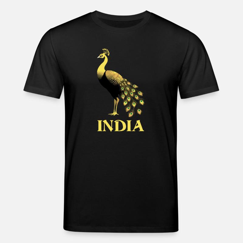 Paon - oiseau de l'Inde - T-shirt bio CREATOR Stanley/Stella Unisexe - noir