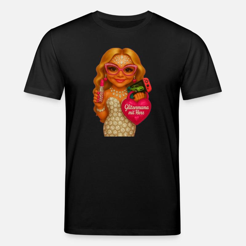 GlitzerMama mit Herz - Stanley/Stella Unisex Bio-T-Shirt CREATOR  - Schwarz