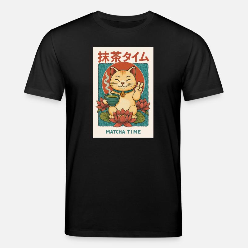Katzenfreund Meet Matcha - Stanley/Stella Unisex Bio-T-Shirt CREATOR  - Schwarz