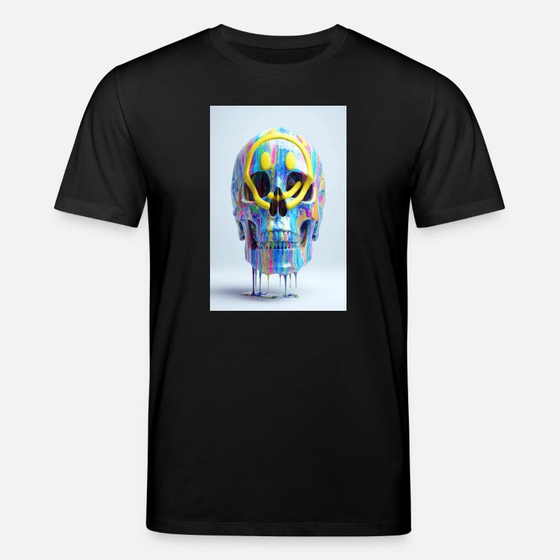Psychedelic Skull with Smile Goggles - Stanley/Stella CREATOR Unisex Organic T-Shirt - black