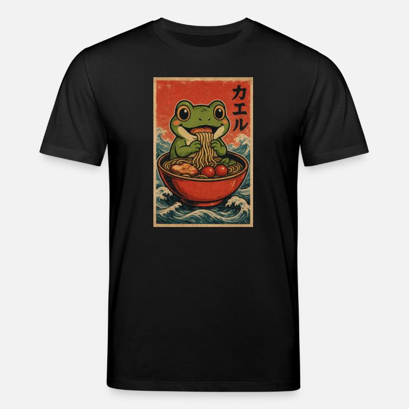 Frosch-Ramen Retro-Poster - Stanley/Stella Unisex Bio-T-Shirt CREATOR  - Schwarz
