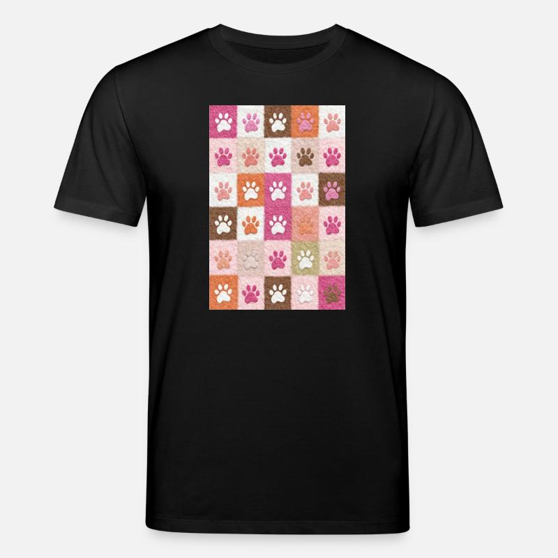 Carrés en peluche Patchwork Paw - T-shirt bio CREATOR Stanley/Stella Unisexe - noir