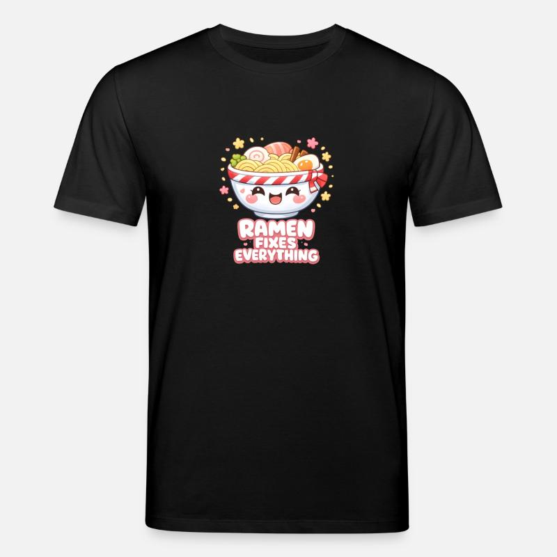 Ramen fixes everything - Stanley/Stella Unisex Bio-T-Shirt CREATOR  - Schwarz
