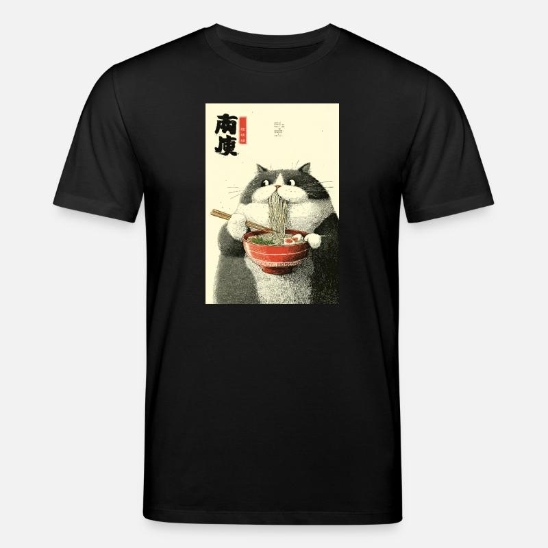 Charme ukiyo-e de chat ramen - T-shirt bio CREATOR Stanley/Stella Unisexe - noir