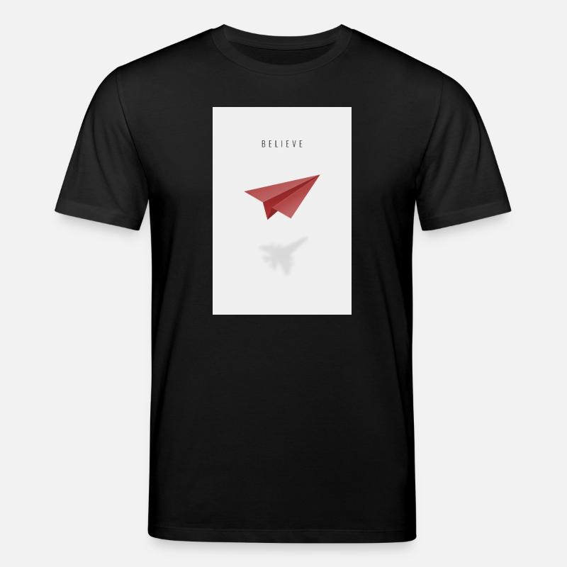 believe  mit Papierflieger - Stanley/Stella Unisex Bio-T-Shirt CREATOR  - Schwarz