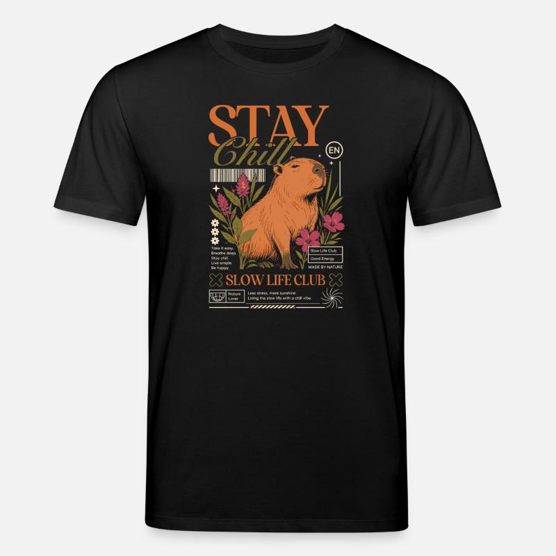 Stay Chill Capybara Motiv - Stanley/Stella Unisex Bio-T-Shirt CREATOR - Schwarz