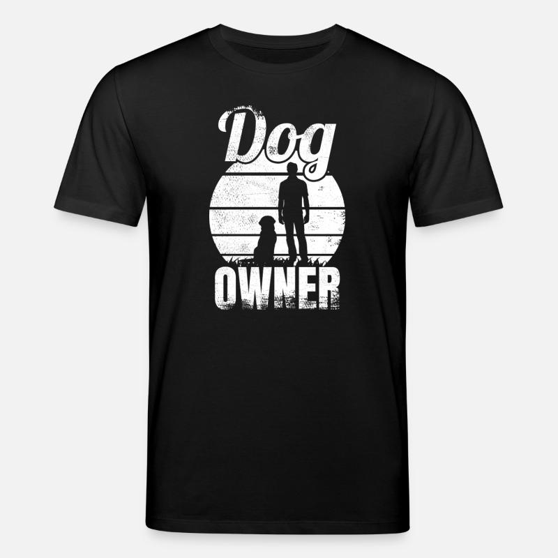 Hundebesitzer Silhouette mit Hund - Stanley/Stella Unisex Bio-T-Shirt CREATOR  - Schwarz