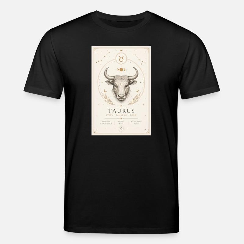 Stier Sternzeichen Kosmos-Illustration - Stanley/Stella Unisex Bio-T-Shirt CREATOR - Schwarz
