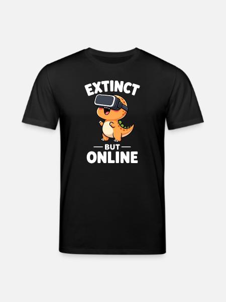 Dino T-Rex Virtual Reality Gamer Saying - Stanley/Stella CREATOR Unisex Organic T-Shirt - black