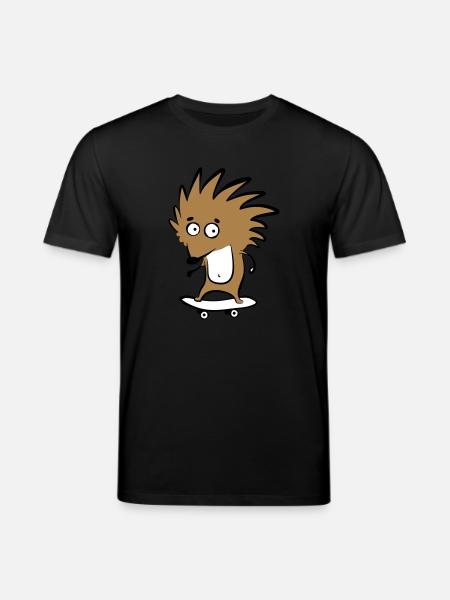 Skate-hedgehog "Knut H. Heckmann" - Stanley/Stella CREATOR Unisex Organic T-Shirt - black