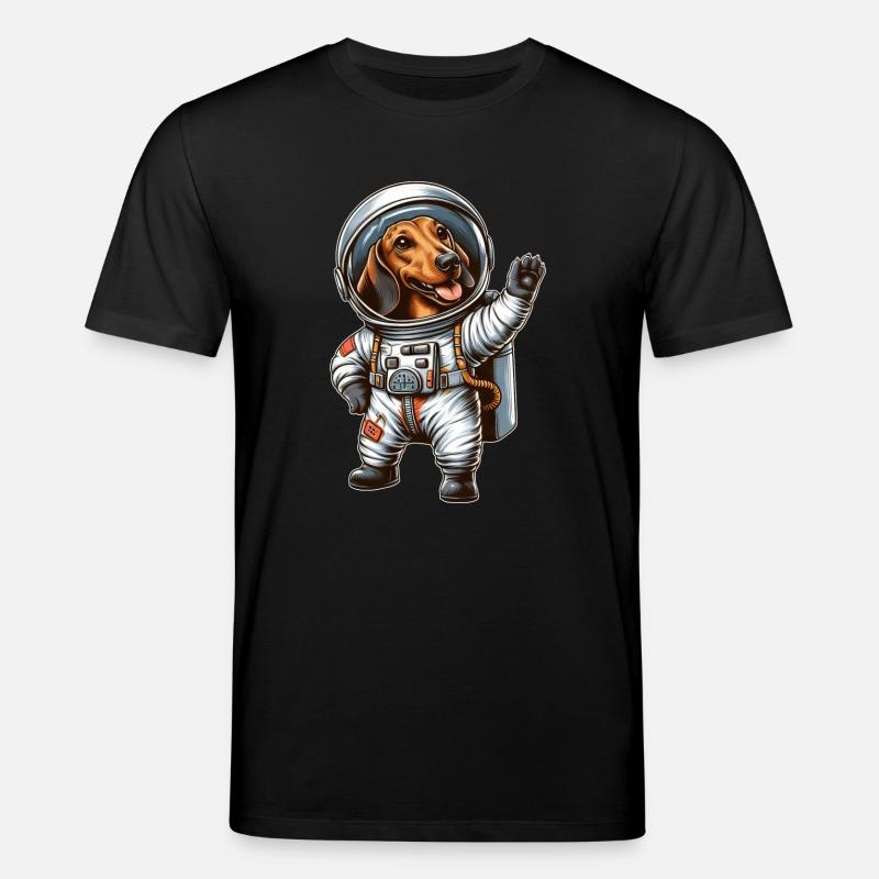 Dachshund Astronaut Space Science Fiction - Stanley/Stella CREATOR Unisex Organic T-Shirt - black