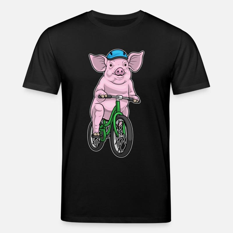 Pig Bicycle - Stanley/Stella CREATOR Unisex Organic T-Shirt - black