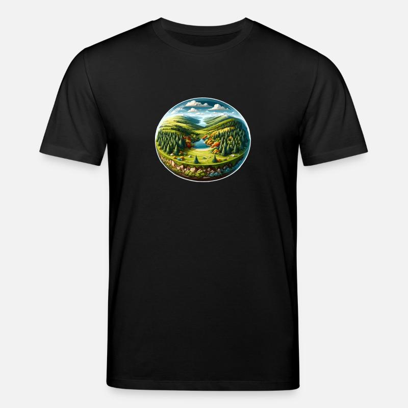Landschaft - Illustration - Stanley/Stella Unisex Bio-T-Shirt CREATOR  - Schwarz